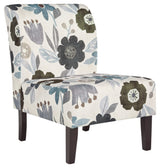 Signature Design by Ashley Triptis Floral Armless Accent Chair, White, Blue & Gray Signature Design by Ashley