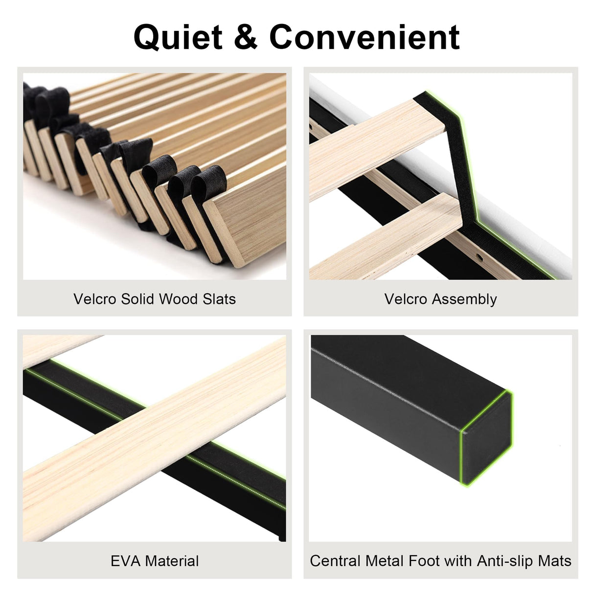 Feonase King Size Velvet Platform Bed Frame, Upholstered Bed with Button Tufted Headboard, Sturdy Wooden Slats & Heavy Duty Feet, No Box Spring Needed, Noise-Free, Easy Assembly, White Feonase