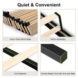 Feonase King Size Velvet Platform Bed Frame, Upholstered Bed with Button Tufted Headboard, Sturdy Wooden Slats & Heavy Duty Feet, No Box Spring Needed, Noise-Free, Easy Assembly, White Feonase