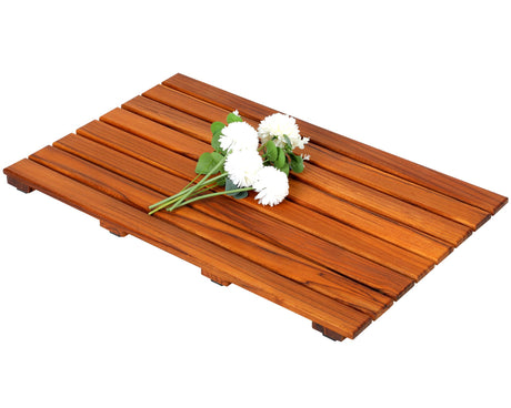 VaeFae Teak Shower Mat, Non-Slip Bath Mat, Luxury Spa Mat, Wooden Mat for Bathtub (Large) VaeFae