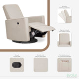 Evolur Raleigh Glider in Light Sand, Upholstered Plush Seating 360° Swivel Glider Rocking Chair, FSC Certified, Greenguard Gold & JPMA Certified Nursery Glider Recliner Evolur