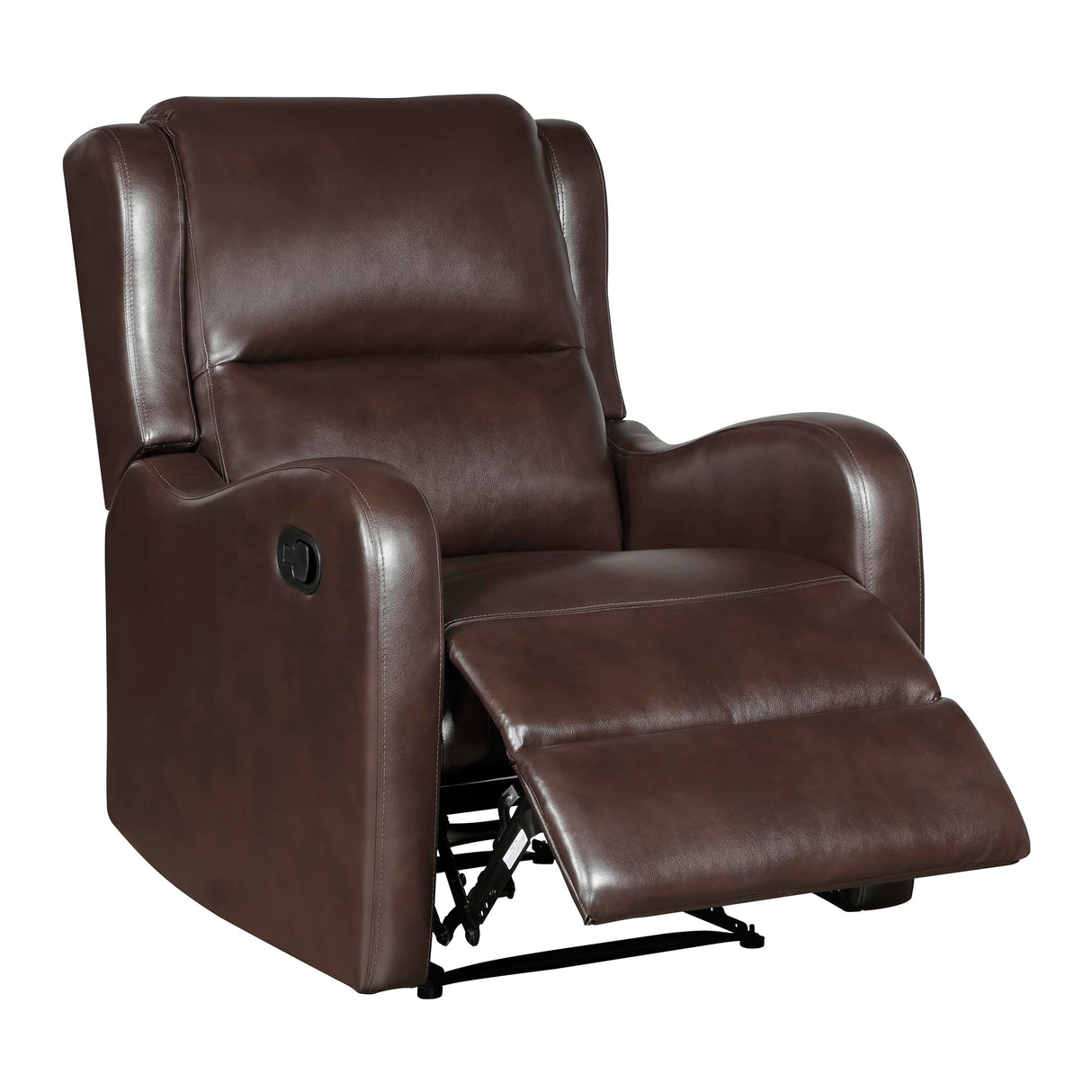 Lexicon Manual Recliner Chair, Reclining Sofa Chair, Home Theater Seating, Wall Hugger, Manual Recliner for Living Room/Office/Apartment, Easy Assembly, Brown Faux Leather Lexicon