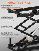 DIHOOL Electric Scissor Lift Table 140LB Load, 265-1270MM Height Adjustable Lifting Platform DIHOOL