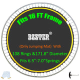 Bzzter 16FT Trampoline Mat,171.8"/14.31ft Diameter Mat with 108 Rings Fits 6.5"-7.0" Spring，w/Pull Hook and Gloves,not Include Frame and Spring Bzzter