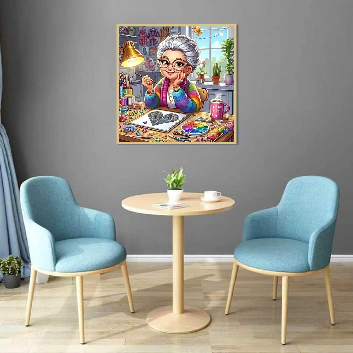 JFYHAB Diamond Art Kits for Adults,5D Grandma Diamond Painting DIY Diamond Art Diamond Painting Kits for Adult,Round Full Drill Diamonds, Diamond Art Kits for Home Decor-12x12inch JFYHAB