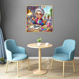 JFYHAB Diamond Art Kits for Adults,5D Grandma Diamond Painting DIY Diamond Art Diamond Painting Kits for Adult,Round Full Drill Diamonds, Diamond Art Kits for Home Decor-12x12inch JFYHAB