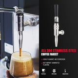 MRbrew Stout Beer Coffee Faucet, 304 Grade Stainless Steel Beer Tap Nitrogen Keg Draft Faucet, Homebrew Cold Brew Kegerator Beer Tower Tap with Standard Black Plastic Tap Handle MRbrew