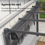 PURPLE LEAF 9.5' X 13' Outdoor Retractable Pergola Against The Wall with Shade Canopy Patio Aluminum Shelter for Porch Garden Pavilion Grill Gazebo Modern Backyard Metal Grape Trellis Pergola, Gray PURPLE LEAF