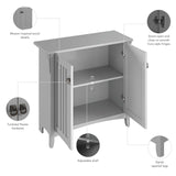Bush Furniture Salinas Small Storage Cabinet with Doors and Shelves in Cape Cod Gray, 2 Door Accent Chest for Home Office, Living Room, Entryway Bush Business Furniture