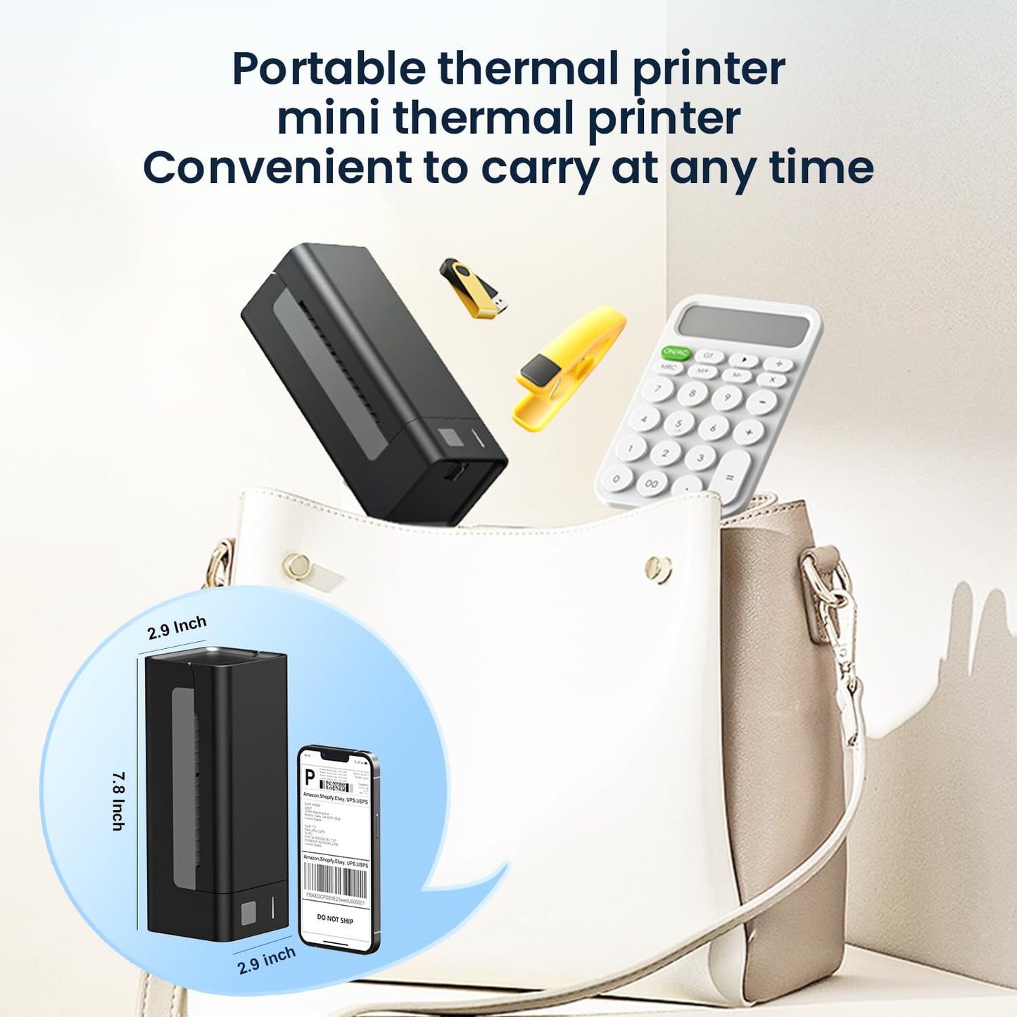 ZRHI Thermal-Label-Printer-Shipping Label Printer for Small Business 4x6 Bluetooth Thermal Printer 300mm/s Compatible Windows,Mac,iOS, Android,Desktop Printer Labels Maker Used for Amazon,Shopify