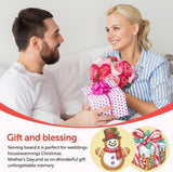 eniref 8 Pcs Christmas Diamond Art Coasters Kits with Holder, Gingerbread Snowman 5D DIY Diamond Pinting Coasters Acrylic Round Cup Coaster with Cork Pads for Tabletop Protection 10×10 CM eniref