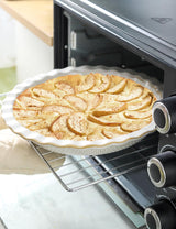 Ceramic Pie Dish for Baking, 9 inch Porcelain Pie Pan, Fluted Pie Plate for Apple, Quiche, Pot Pies, Tart, Modern Farmhouse Bakeware, Vanilla White Seyatoo