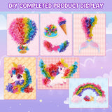 Ancitoy Unicorn Poke Art Kit for Girls, DIY Wind Chime Craft Activity, Mess-Free Art Gifts for Kids Ages 4 5 6 7 8 9 10 Birthday Present Ancitoy