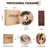 OVV3D Wood PLA Filament 1.75mm, Cherrywood Filament 3D Printer Filament, Add More Than 30% Real Wood Fiber, Matte Frosted 3D Filament, 1.75 PLA 3D Printing Filament OVVNYXE