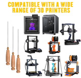 Asbrot 3P - Poke Pin Pusher, 3D Printer Cleaning Filament Clog Tool, Must-have for Printing Clogged Extruder, Hotend, Heatsink, Throats, Nozzles, Diameter 1.6mm, Length 160mm, Maintenance Kit, Cleaner Asbrot