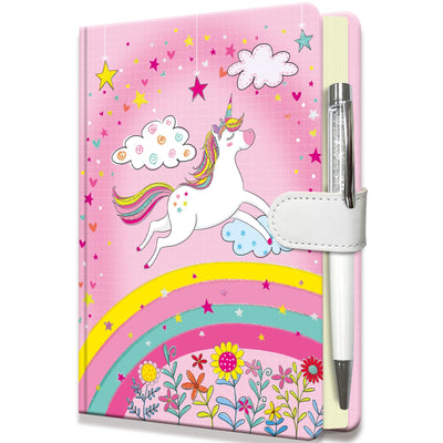 DWIYITTN Unicorn Journal for Girls - Gift for Kids - Diary with Pen & Magnetic Closure, 192 Pages for Writing, 5.3"x7.5" Hardcover Lined Notebook