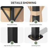 Aoxun 12'x20' Hardtop Gazebo, Aluminum Frame Permanent Pavilion with Curtains and Netting, Outdoor Polycarbonate Double Roof Canopy, Designed for Garden, Lawns, Patio Aoxun