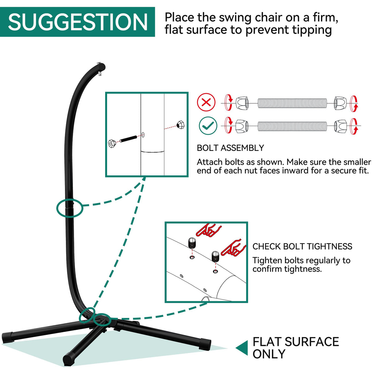 YITAHOME Egg Chair Swing Hanging Outdoor Wicker Hammock Chairs Indoor with Steel Stand UV Resistant Cushion 330lbs for Patio, Bedroom, Garden and Balcony - Beige YITAHOME