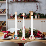 Havawish 24 Pcs Unfinished Blank Wooden Candlestick Holders Bulk Taper Candle Holders with Metal Candle Cups DIY Painting Decor for Wedding, Party Table Dining Decor Havawish