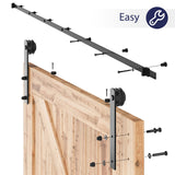 SMARTSTANDARD 11ft Barn Door Hardware kit, Barn Door Track, Sliding Door Hardware kit, Smoothly and Quietly -Heavy Duty Sturdy -Easy to Install, Fit 60"-66" Wide Door Panel (I Shape Hanger) SMARTSTANDARD