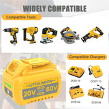 JUNWOOD 1Pack 9.0Ah Replacement for Dewalt 20V 60V Flexvolt Battery Lithium Compatible with DCB606 DCB609 DCB612 DDCB200 DCB201 DCB203 DCB204 DCB206 DCB207 DCB209 JUNWOOD