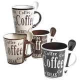 Mr. Coffee Bareggio Mug and Spoon Set, Café Americano, 8-Piece Mug and Spoon Set (14oz) Mr. Coffee