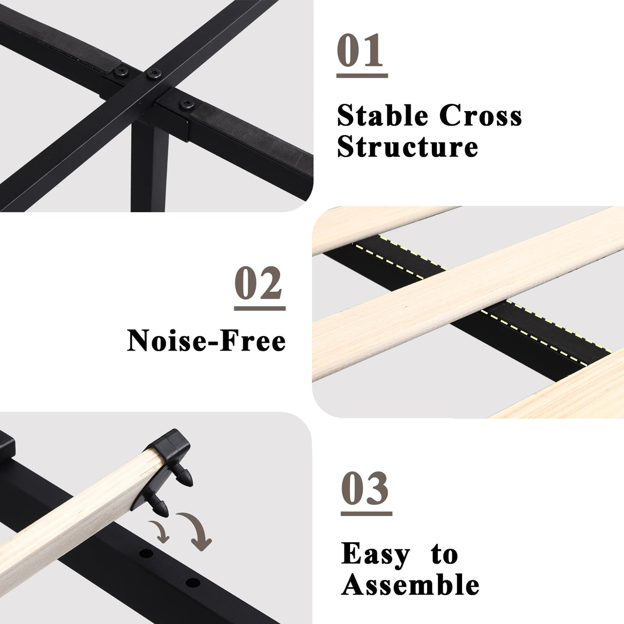 Feonase Upholstered Queen Bed Frame with 4 Storage Drawers, Charging Station and Tufted Wingback Storage Headboard, No Box Spring Needed, Easy Assembly, Beige Feonase