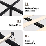 Feonase Upholstered Queen Bed Frame with 4 Storage Drawers, Charging Station and Tufted Wingback Storage Headboard, No Box Spring Needed, Easy Assembly, Beige Feonase