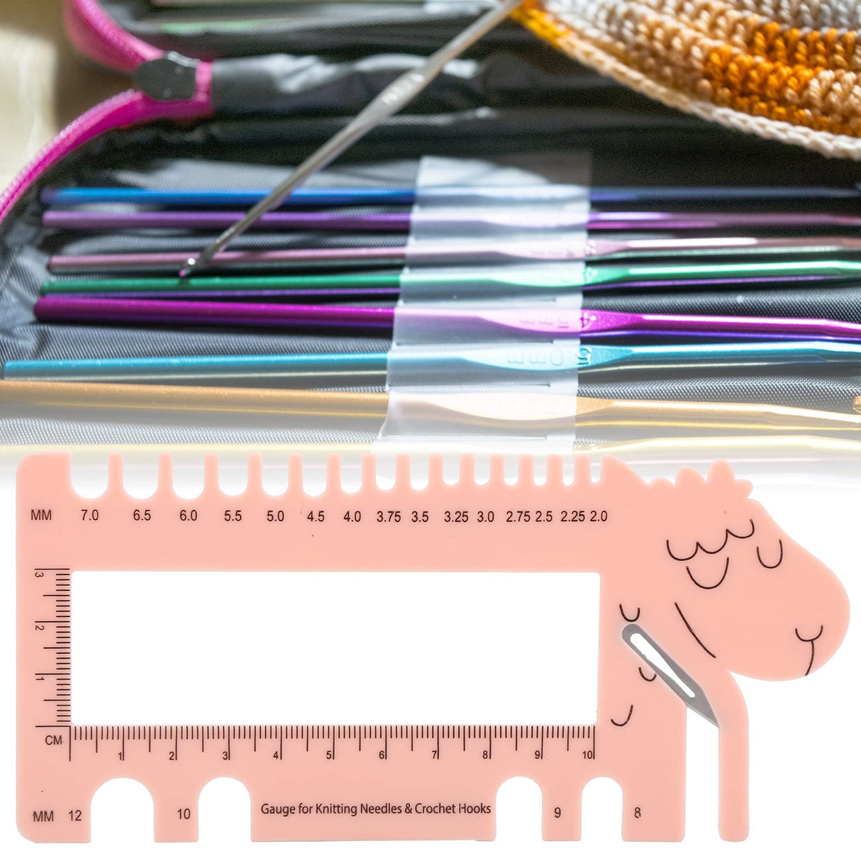 Needle Crochet View Sizer, Sweater Knitting Needle Crochet Hook Gauge Measuring Weaving Auxiliary Tool HEEPDD