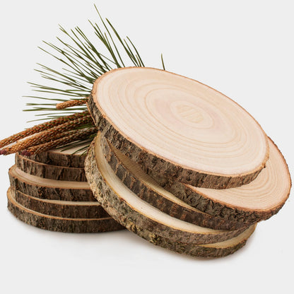 Natural Wood Slices 10 Pcs 8-9 Inches Large Wood Slices for Centerpieces Unfinished Wood Rounds for Crafts and Table Decorations Rustic Wedding Centerpiece Wood Circles for Holiday Decor DIY Projects