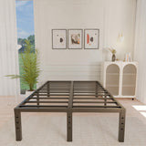 ALDRICH Metal Bed Frame Queen Size - 16 Inch Tall Black Basic Steel Slats Platform, Easy Assembly Heavy Duty Noise Free Bedframes, No Box Spring Needed ALDRICH