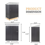 Vongrasig 5 x 3 x 6 FT Outdoor Storage Shed Clearance with Lockable Door Metal Garden Shed Steel Anti-Corrosion Storage House Waterproof Tool Shed for Backyard Patio, Lawn and Garden (Dark Gray) Vongrasig