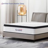 QEMNX 12 Inch Queen Hybrid Mattress – Medium Firm, Memory Foam & Responsive Pocket Springs, Enhanced Edge Support, Motion Isolation, Pressure Relief, Eco-Friendly, Compressed for Easy Setup QEMNX