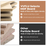 VVFLU 55" Sideboard Buffet Cabinet with Storage, Coffee Bar Cabinet with 2 Drawers and 4 Barn Doors, Long Storage Cabinet Modern Farmhouse, Black Wood, for Kitchen, Dining Room, Living Room VVFLU