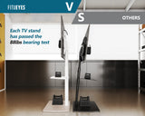 FITUEYES Floor TV Stand Tall for Living Room, Bedroom, Corner TV Stands for TVs up to 70 Inch Swivel TV Mount Stand with Height Adjustable Shelf Upgrade Sturdy Wood Base White FITUEYES