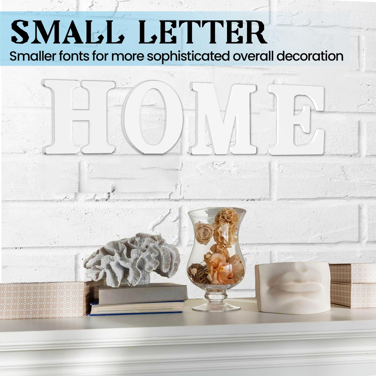 Zaruatu 6 Inch White Wood Letters Unfinished Wood Letters for Wall Decor Decorative Standing Letters White Block Letters for Wall Decoration for Craft Home Party Projects (S) Zaruatu