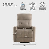 Lexicon Power Lift Recliner with Heat and Massage for Adults Elderly Ergonomic, Textured Microfiber Tufted Lounge Chair Classic Single Sofa Recliner with Side Pockets, Home Theater Seating, Brown Lexicon
