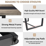 STHOUYN 71" 6ft Large Dinner Table for 6 8 Seat Dining Room Table, Rectangular Farmhouse Modern Kitchen Long Black & Grey Industrial Conference (Grey) STHOUYN