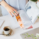 JOOZ 4 Pack Easy Paint by Numbers Kit for Adults, Wood Bookmarks Paint by Numbers for Book Lovers, DIY Mountain Sunset Moon Oil Painting by Number Bookmarks with Tassel for Gift 7x2 Inch JOOZ