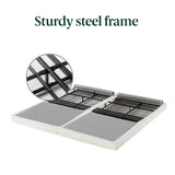 ZINUS No Assembly Metal Box Spring, 4 Inch White Mattress Foundation, Sturdy Metal Structure, Split King Zinus