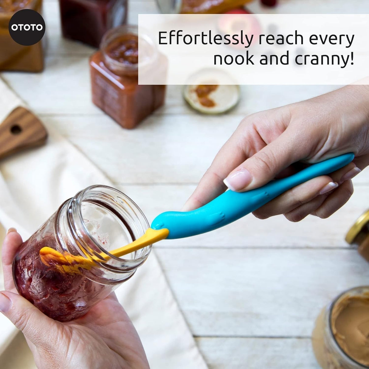 OTOTO Splatypus Jar Spatula for Scooping and Scraping - Unique Fun Cooking Kitchen Gadgets for Foodies - BPA-free & 100% Food Safe - Crepe Spreader OTOTO
