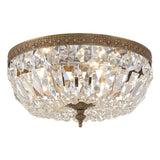 Crystorama 3 Light Clear Italian Crystal Olde Brass Flush Mount Crystorama