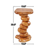 Greenage Cedar Roots Multibeads Stands End Table 13.8“x13.8”x23.6 Wooden Live Edge Side Table for Living Room Bedroom Home Decor Courtyard Wooden Stool Greenage