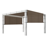 AwnPro 9' x 18' Outdoor Pergola Shade Cover Canopy for Patio Deck Porch Backyard Gazebo Replacement Shade Cover with Spaced Grommets Weighted Rods Brown AwnPro
