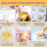 LET'S RESIN 4-in-1 Hamster Silicone Molds for Taba Squishy, 3D Animal Molds to Make Decompression and Cute Birthday Gift for Hamster Lover, Flexible and Durable Resin Mould LET'S RESIN