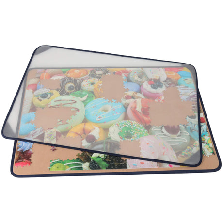 Tektalk Jigsaw Puzzle Board with Puzzle Dustproof Cover Up to 1500 Pieces (Khaki) Tektalk