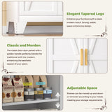 COFaR 5 Tier Metal Farmhouse Storage Cabinet with 2 Barn Door, 4 Adjustable Shelves and Legs, for Kitchen, Dining Room, Bathroom, Living Room, Office COFaR