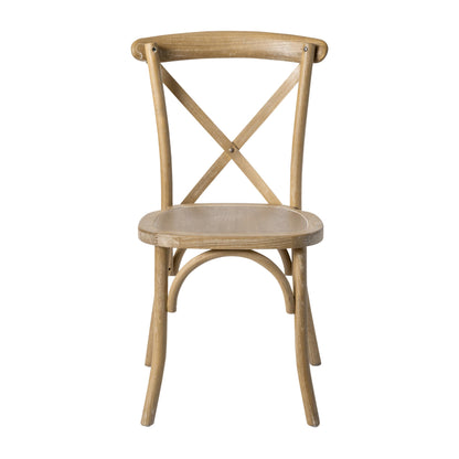 Merrick Lane Bardstown Bistro Style Wooden Dining Chair - Medium Natural White Grain - High X-Back - WoodArtSupply