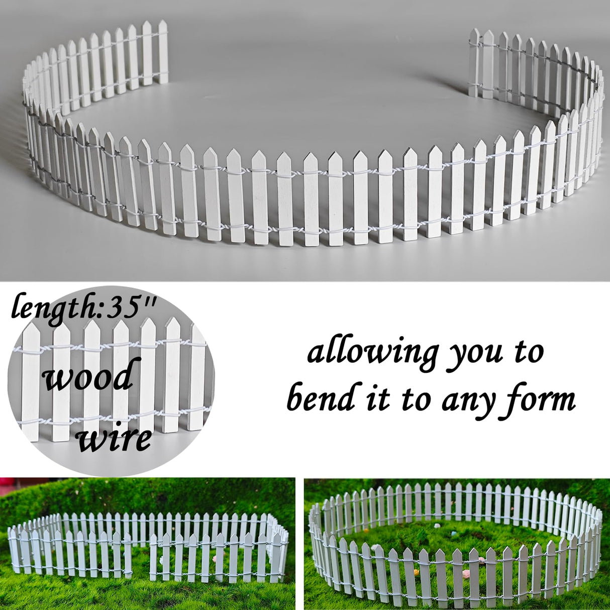 Kai Dream Fairy Garden Kit, 118Pcs Miniature Resin Figurines, Fake Fence, Flower Decor for Outdoor Fairy Garden Kai Dream