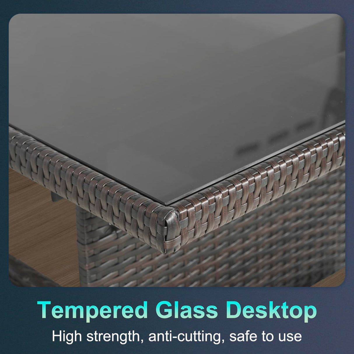 Patio Dining Sets 7 Pieces Outdoor Table and Chairs Patio Dining Table Set with Space Saving Rattan Chairs Outdoor Backyard Porch Poolside Balcony Garden Furniture with Coffee Table (Blue) PayLessHere